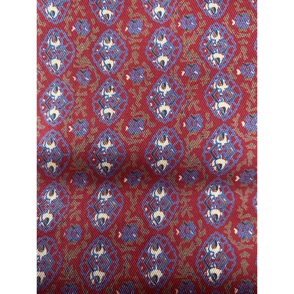 Japanese 100% Silk Fringe Vintage Red White Blue Rectangular Scarf 12"x45" NWOT - Picture 4 of 16